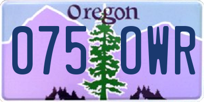 OR license plate 075OWR