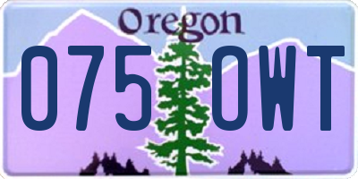 OR license plate 075OWT