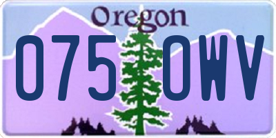 OR license plate 075OWV