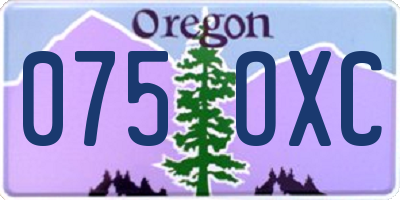 OR license plate 075OXC