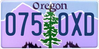 OR license plate 075OXD