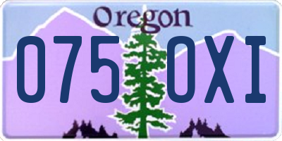 OR license plate 075OXI