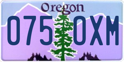 OR license plate 075OXM