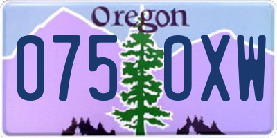 OR license plate 075OXW