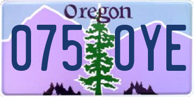 OR license plate 075OYE