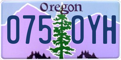 OR license plate 075OYH