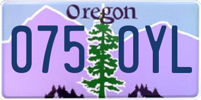 OR license plate 075OYL