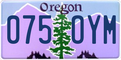 OR license plate 075OYM