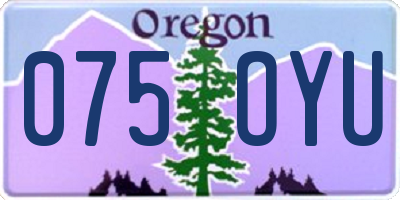 OR license plate 075OYU