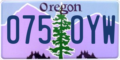 OR license plate 075OYW