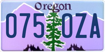 OR license plate 075OZA