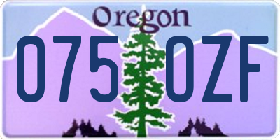 OR license plate 075OZF