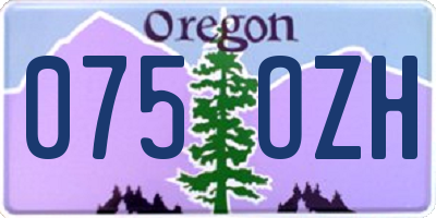 OR license plate 075OZH
