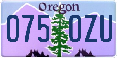 OR license plate 075OZU