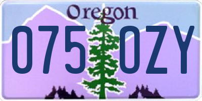 OR license plate 075OZY