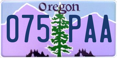 OR license plate 075PAA