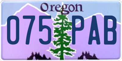 OR license plate 075PAB
