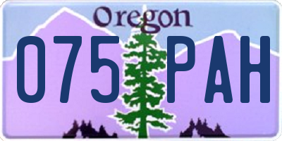 OR license plate 075PAH