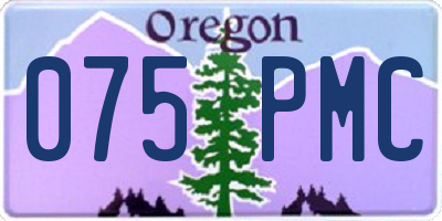 OR license plate 075PMC