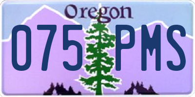OR license plate 075PMS