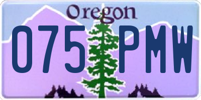 OR license plate 075PMW