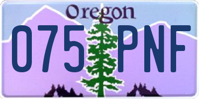 OR license plate 075PNF