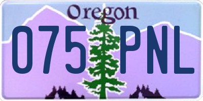 OR license plate 075PNL