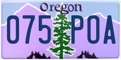 OR license plate 075POA