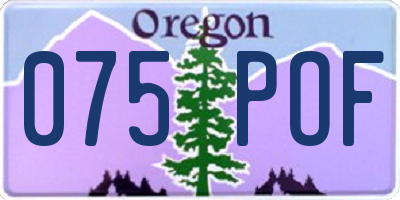 OR license plate 075POF