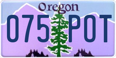 OR license plate 075POT