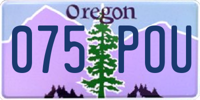 OR license plate 075POU
