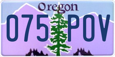 OR license plate 075POV