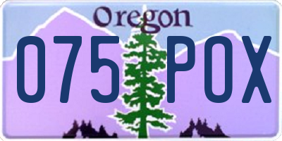 OR license plate 075POX
