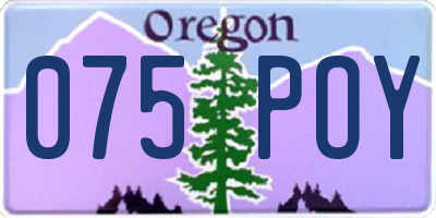 OR license plate 075POY