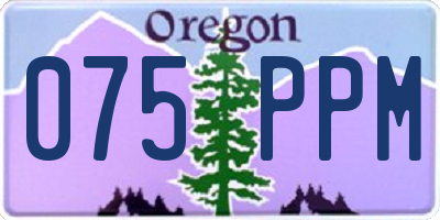 OR license plate 075PPM