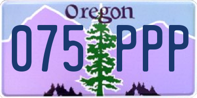OR license plate 075PPP