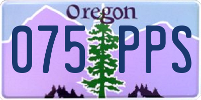 OR license plate 075PPS