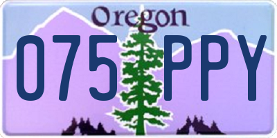 OR license plate 075PPY