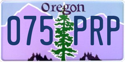 OR license plate 075PRP