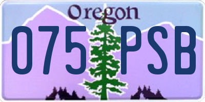 OR license plate 075PSB