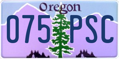 OR license plate 075PSC