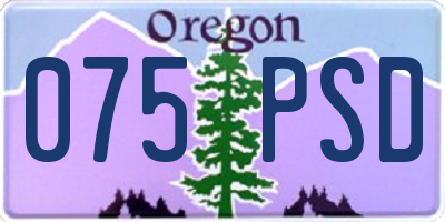 OR license plate 075PSD