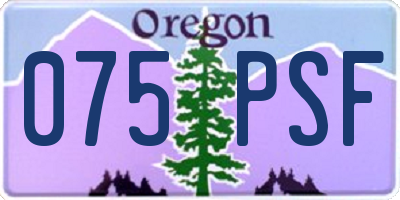 OR license plate 075PSF