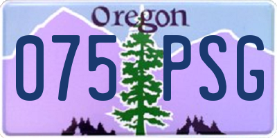 OR license plate 075PSG
