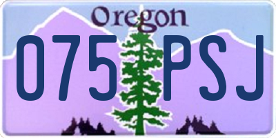 OR license plate 075PSJ