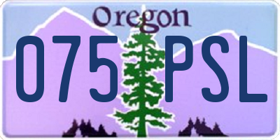 OR license plate 075PSL