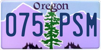 OR license plate 075PSM