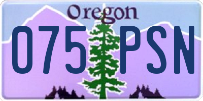 OR license plate 075PSN