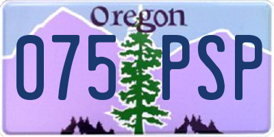 OR license plate 075PSP