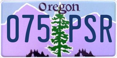 OR license plate 075PSR
